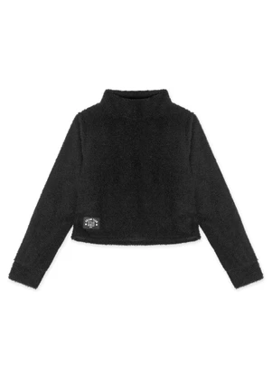 Marisol - Blusa Cropped Manga Longa Infantil Preto - MARISOL