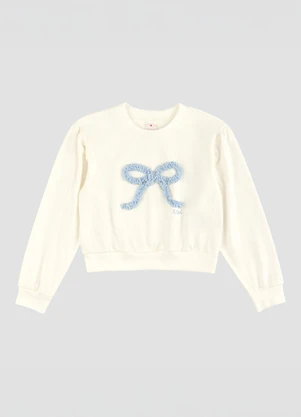 Blusa Cropped Manga Longa Laço Marisol (Branco) - MARISOL
