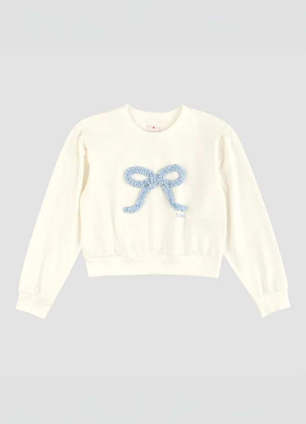 Marisol - Blusa Cropped Manga Longa Laço Marisol Branco