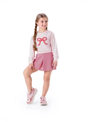 Blusa Cropped Manga Longa Laço Marisol (Rosa) - MARISOL