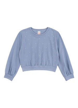 Blusa Cropped Manga Longa Marisol (Azul) - MARISOL