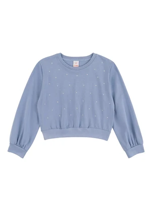 Blusa Cropped Manga Longa Marisol (Azul) - MARISOL