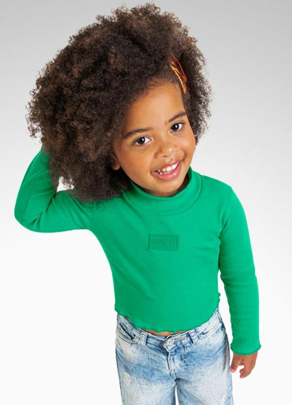 Playground - Blusa Cropped Manga Longa Verde 1