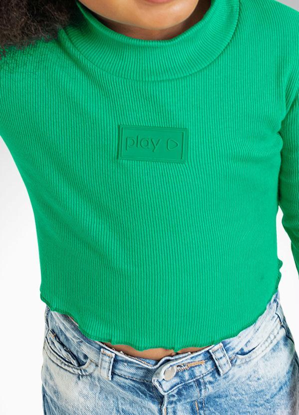 Playground - Blusa Cropped Manga Longa Verde 5