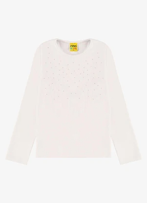 Rovi Kids - Blusa de Manga Longa em Ribana 2x1 Bege - ROVI KIDS