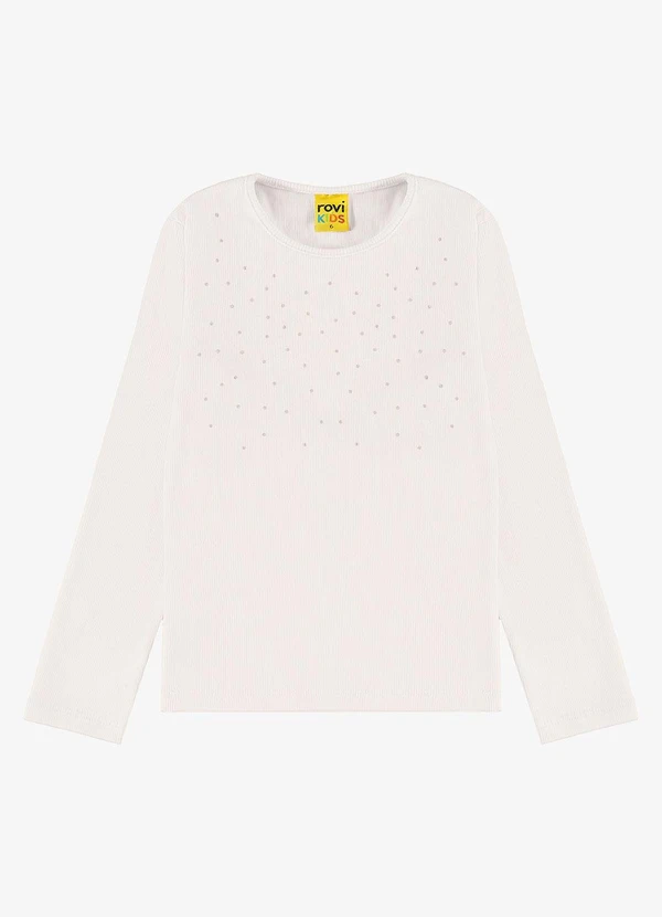 Rovi Kids - Blusa de Manga Longa em Ribana 2x1 Bege
