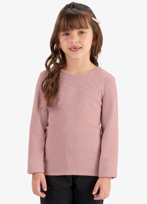 Rovi Kids - Blusa de Manga Longa em Ribana 2x1 Rosa - ROVI KIDS