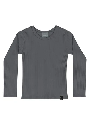 Quimby - Blusa de Manga Longa Infantil Menina Cinza - QUIMBY
