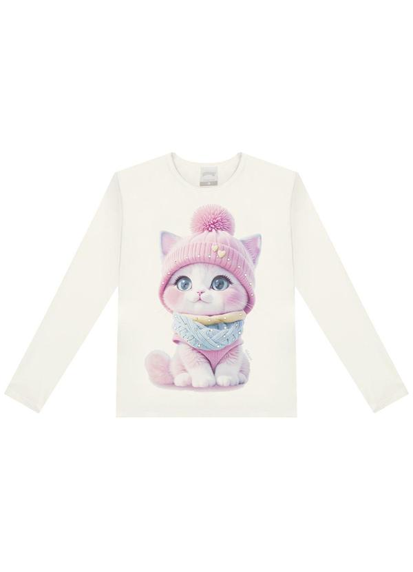 Alakazoo - Blusa de Mangas Longas com Estampa e Strass Rosa 1