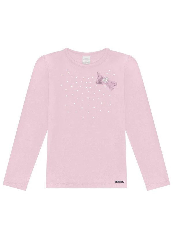 Alakazoo - Blusa de Mangas Longas Menina com Strass Rosa