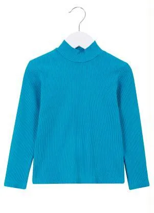 Fábula - Blusa de Ribana Manga Longa Azul - FÁBULA