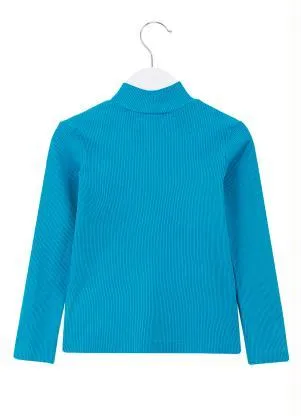 Fábula - Blusa de Ribana Manga Longa Azul - FÁBULA