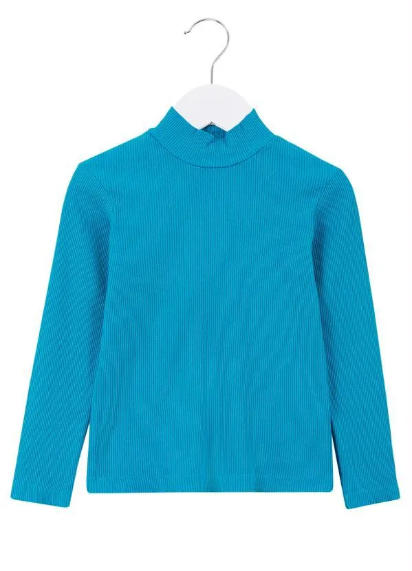 Fábula - Blusa de Ribana Manga Longa Azul