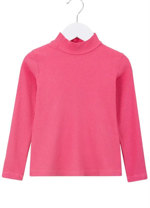 Fábula - Blusa de Ribana Manga Longa Rosa