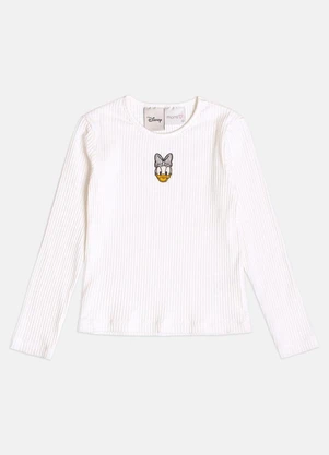 Momi - Blusa Disney Menina Infantil Off White Canelada da - MOMI