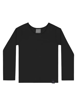 Quimby - Blusa em Cotton Infantil Menina Preto - QUIMBY