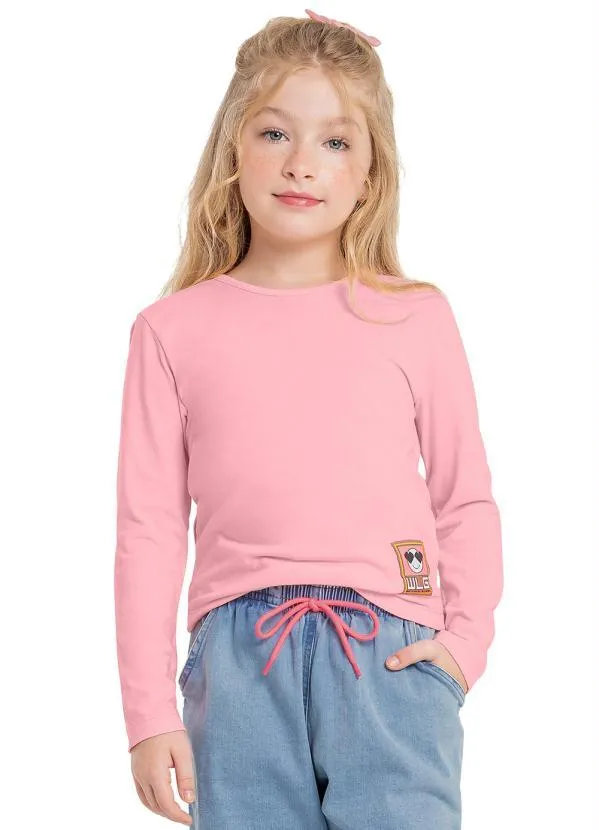 Gloss - Blusa em Cotton Juvenil Menina Rosa