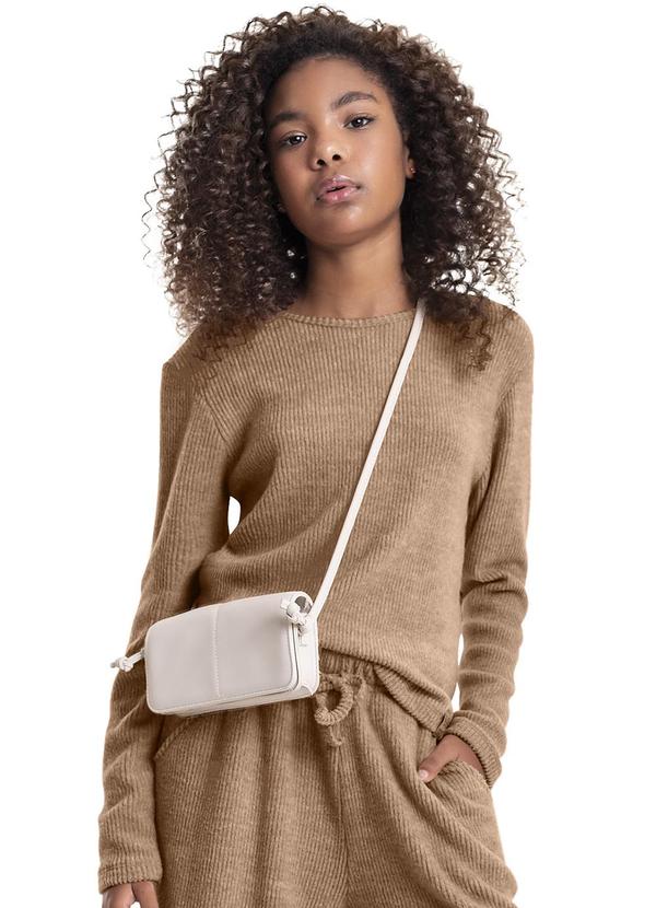 Gloss - Blusa em Malha Canelada Juvenil Marrom