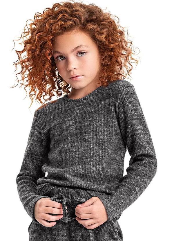 Gloss - Blusa em Malha Canelada Juvenil Preto 1