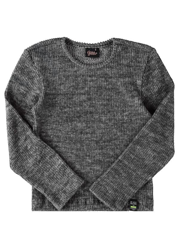 Gloss - Blusa em Malha Canelada Juvenil Preto 3