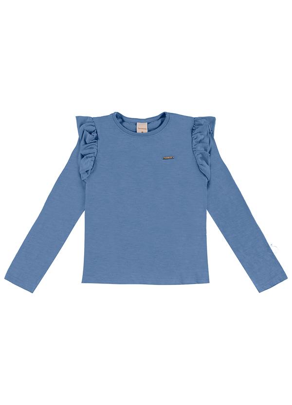 Carinhoso - Blusa em Malha Linho Azul
