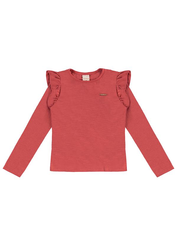 Carinhoso - Blusa em Malha Linho Laranja