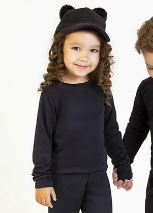 Soft Bonni - Blusa em Malha Térmica Preto - SOFT BONNI