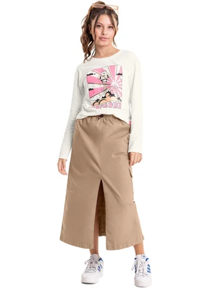 Gloss - Blusa em Meia Malha Juvenil Off White - GLOSS