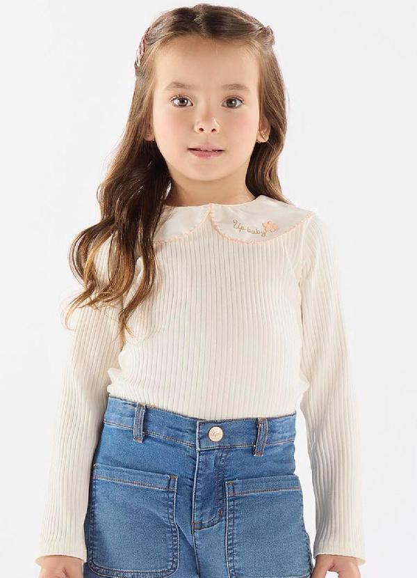 Up Baby - Blusa em Ribana Canelada Bege