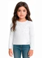 Carinhoso - Blusa em Ribana Canelada com Strass Marrom - variação: Branco