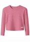 Carinhoso - Blusa em Ribana Canelada com Strass Marrom - variação: Rosa