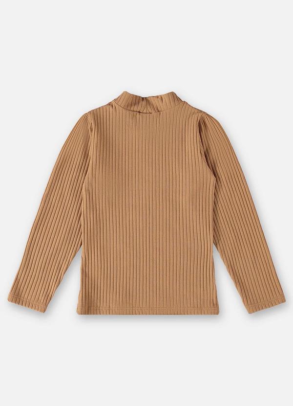 Up Baby - Blusa em Ribana Canelada Infantil Marrom 4