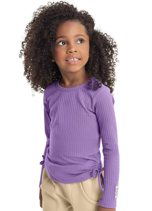 Quimby - Blusa em Ribana Canelada Infantil Roxo