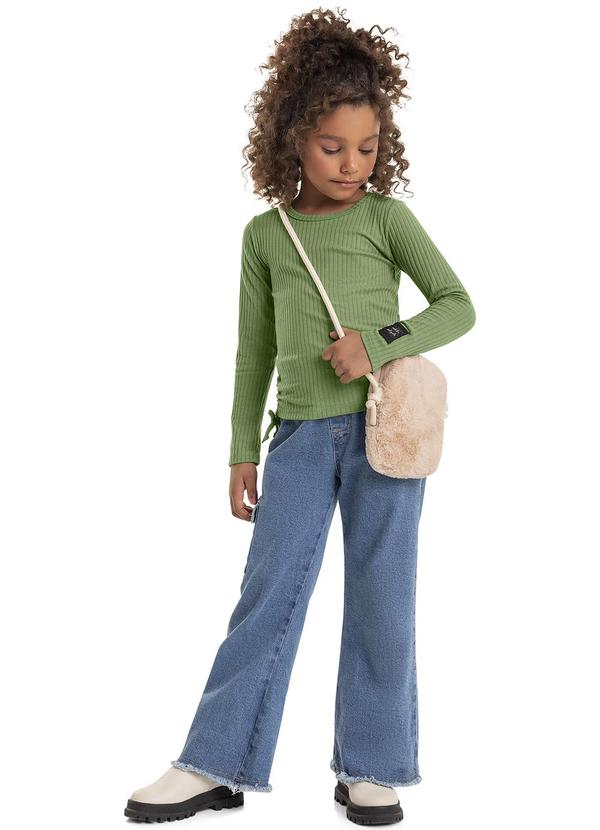 Quimby - Blusa em Ribana Canelada Infantil Verde 2