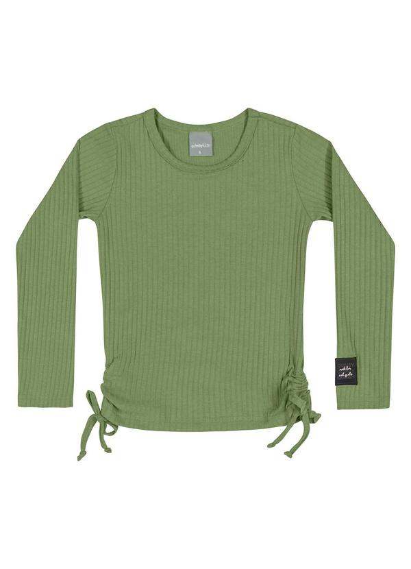 Quimby - Blusa em Ribana Canelada Infantil Verde 3