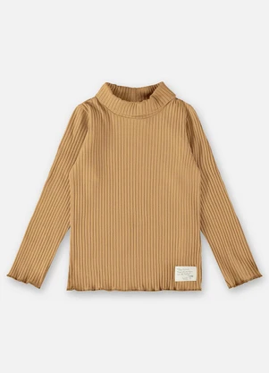 Up Baby - Blusa em Ribana Infantil Menina Marrom - UP BABY