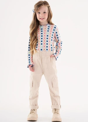 Up Baby - Blusa em Ribaninha Infantil Menina Azul - UP BABY