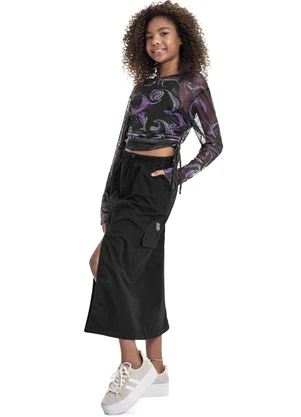 Gloss - Blusa em Tule e Top em Cotton Juvenil Roxo - GLOSS