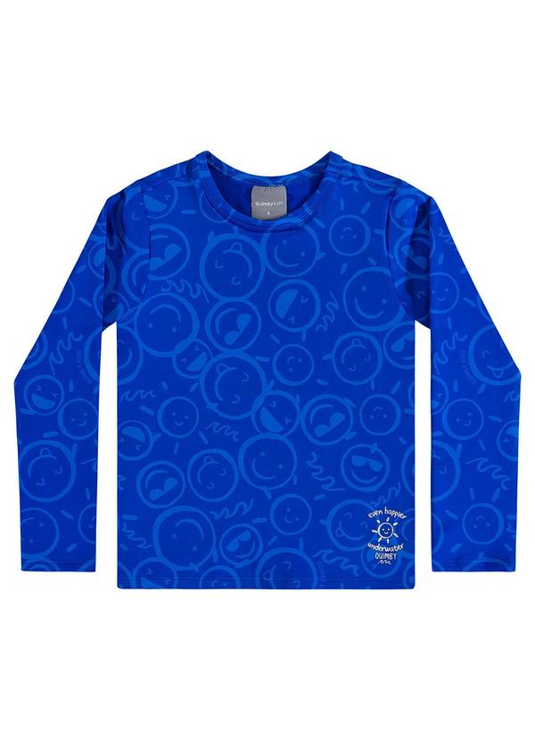 Quimby - Blusa Emoji Unissex Proteção Fps +50 Azul