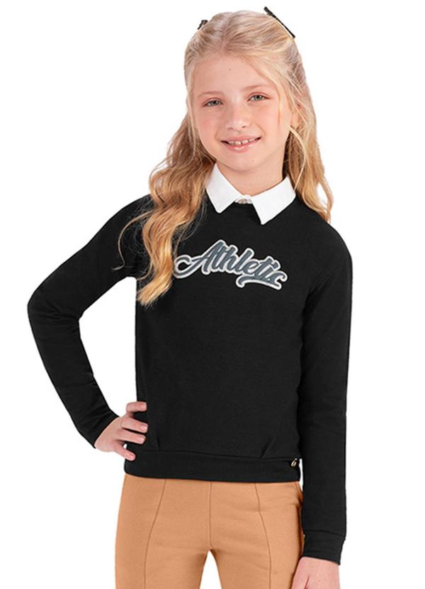Alenice - Blusa Esportiva Athletic Menina Preto