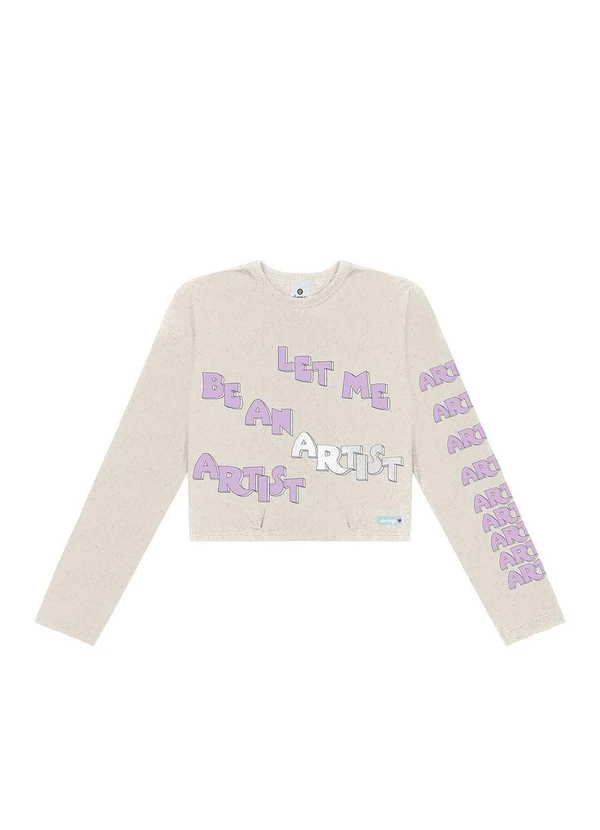 Abrange - Blusa Estampa Manga Linho Bege 1