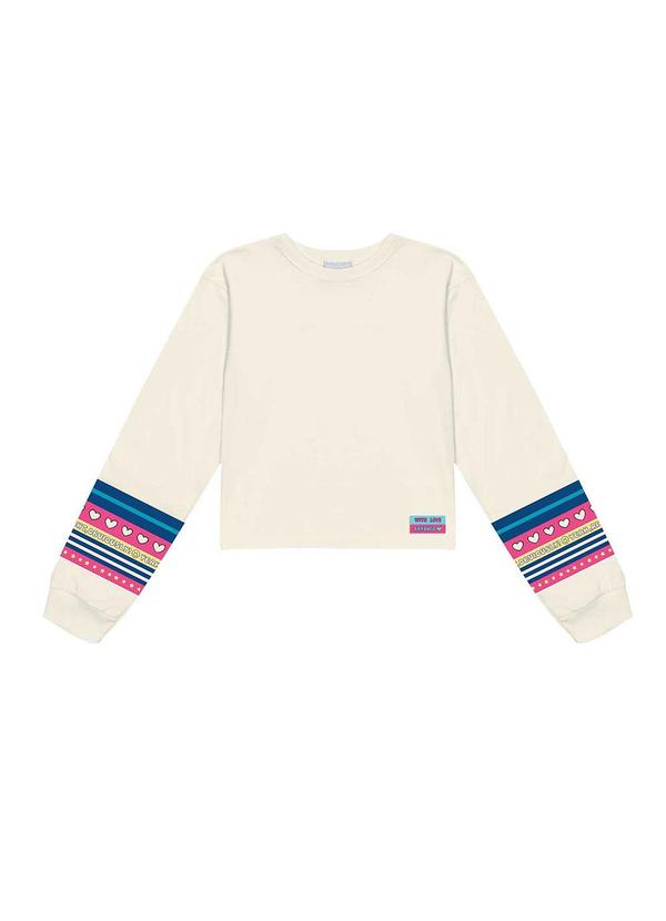 Abrange - Blusa Estampa na Manga Bege