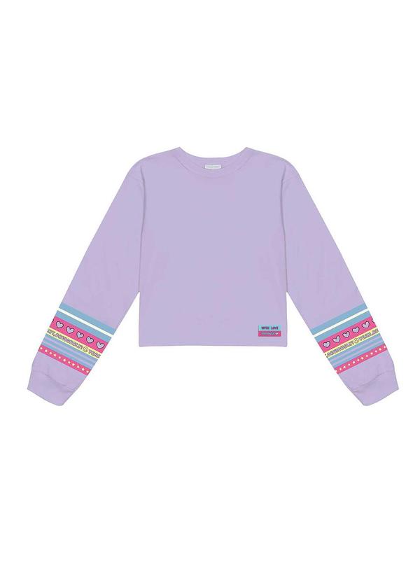 Abrange - Blusa Estampa na Manga Roxo