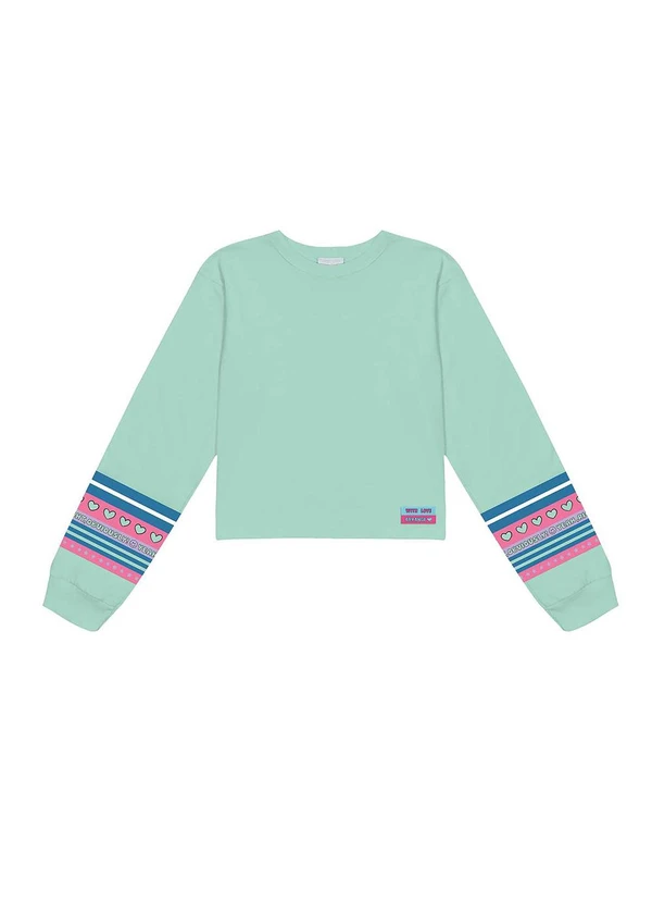 Abrange - Blusa Estampa na Manga Verde