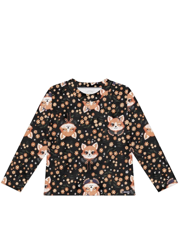 Alakazoo - Blusa Estampada de Mangas Longas Menina  Azul