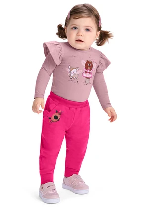 Outlet - Blusa Estampada Fada Menina Rosa  - OUTLET