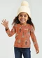 Alakazoo - Blusa Estampada Menina com Mangas Longas Laranja - variação: Laranja