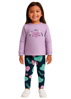 Malwee Kids - Blusa Eu Te Amo com Glitter Lavanda - MALWEE KIDS