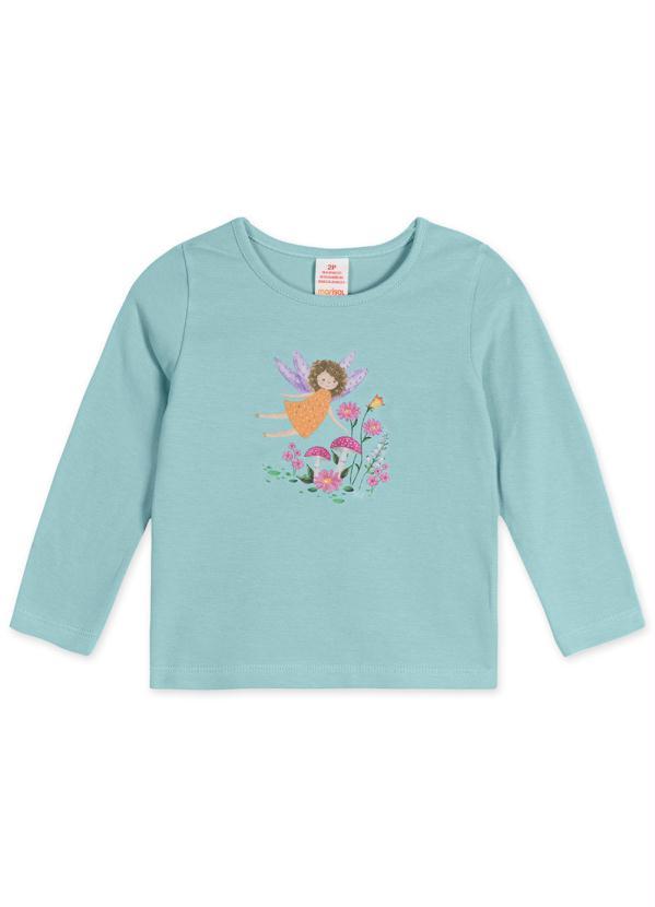 Marisol - Blusa Fada Manga Curta Infantil Menina Verde
