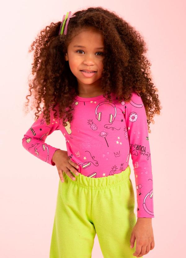 Cativa Kids - Blusa Feminina com Estampa Rotativa Rosa 3